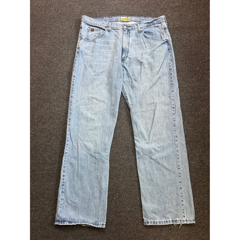 Wrangler 20X Relaxed Straight Leg Blue‎ Jeans Mens 38x32 Light Wash Work 33MWXBF